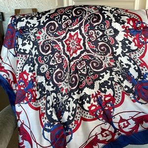 Banana Republic red/white/blue silk 48”x48”square scarf